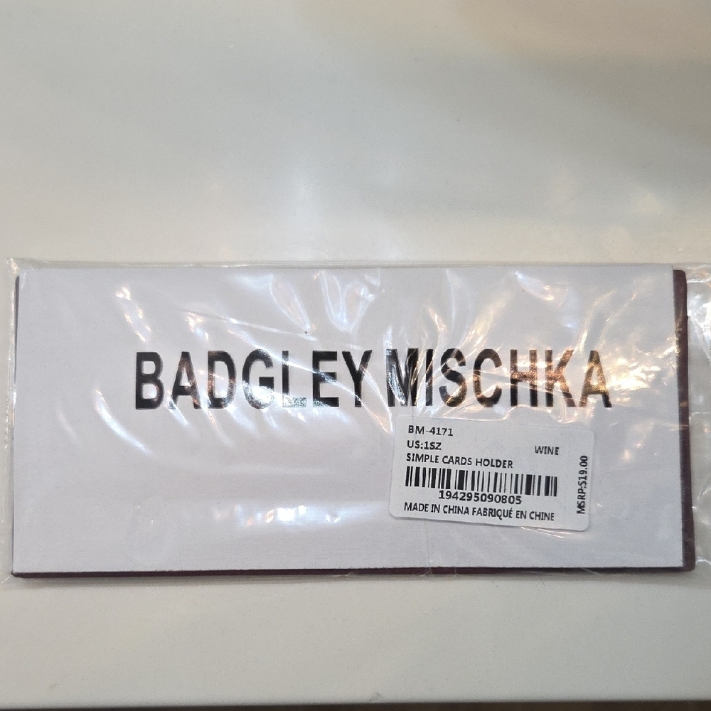 Badgley Mischka Burgundy Card Holder - Picture 2 of 4